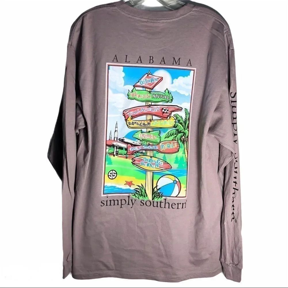 Simply Southern Alabama grey long sleeve NEW shirt